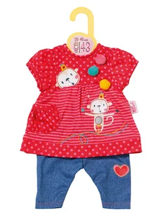 Dolly Moda Ubranko "Dolly Moda Dress + Trousers" w kolorze czerwonym dla lalek - 3+ - Akcesoria dla lalek - miniaturka - grafika 1