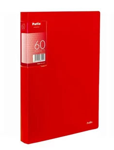 Teczka A4 Z 60 Koszulkami Clear Book Prążki Patio Czerwony - Pozostałe akcesoria dla plastyków - miniaturka - grafika 1