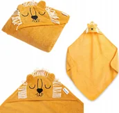 Okrycia kąpielowe dla dzieci - Sensillo OKRYCIE KĄPIELOWE LEW 90X90 ŻÓŁTY - miniaturka - grafika 1