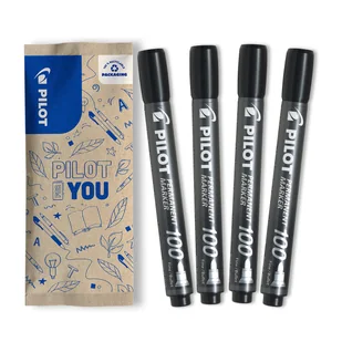 Zestaw 4x Marker permanentny PILOT SCA-100 czarny - Markery permanentne - miniaturka - grafika 1