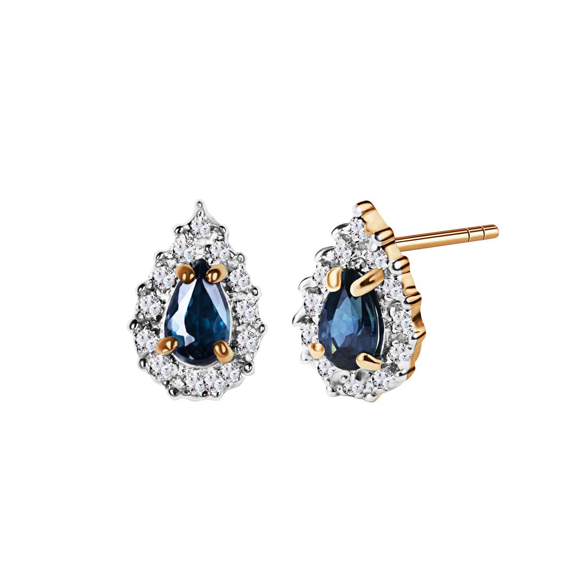 Złote Kolczyki szafiry i diamenty Verona pr. 585