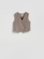 Marynarki i żakiety damskie - Reserved - Asymetryczna kamizelka garniturowa - wielobarwny - miniaturka - grafika 1