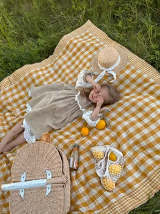 Orcha – muślinowy koc piknikowy XXL – mata piknikowa 180×150 cm - Koce piknikowe - miniaturka - grafika 1