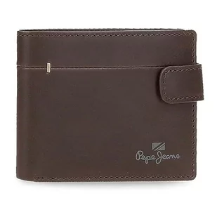 Pepe Jeans Staple Portfel Poziomy z zamknięciem Brązowy 11x8,5x1 cms Skóra, Brązowy, Talla única, Portfolio poziome z zamknięciem kliknięcia - Portfele - miniaturka - grafika 1