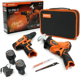 Daewoo DGA 1220Li SET 1450 RPM Zamek centralny 1 kg Czarny, Pomarańczowy - Zestawy elektronarzędzi - miniaturka - grafika 1