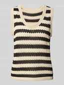 Koszulki i topy damskie - Top z dzianiny z okrągłym dekoltem model ‘BIRDIS’ - miniaturka - grafika 1