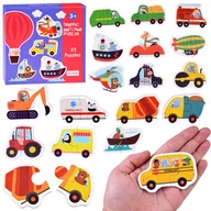 Zabawy w naśladowanie dorosłych - Puzzle układanka 23 ele Pojazdy Samochody maszyny budowlane ZA4750 - miniaturka - grafika 1