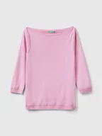 Swetry damskie - Benetton Sweter w kolorze jasnoróżowym - miniaturka - grafika 1