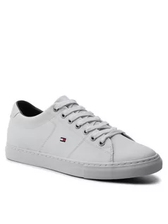 Sneakersy męskie - TOMMY HILFIGER Sneakersy Essential Leather Sneaker FM0FM02157 Biały - grafika 1