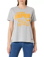 Koszulki i topy damskie - Superdry Damska koszulka robocza z nadrukiem graficznym, Light Grey Marl, XS - miniaturka - grafika 1