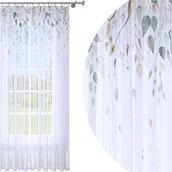 Firany - FIRANA GOTOWA 140x250 WOAL BARWIONA WZÓR NA ŻABKI - miniaturka - grafika 1