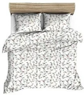 Pościel - Karo Pościel flanelowa 160x200 biała kwiatuszki żółte czerwone 1126 Flanela Max - miniaturka - grafika 1