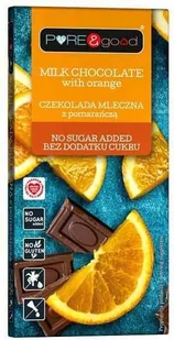 Czekolada mleczna z pomarańczą bez dodatku cukru 75 g Pure&Good - Czekolada - miniaturka - grafika 1