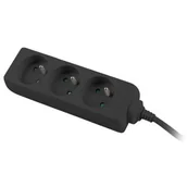 Listwy zasilające - LANBERG LANBERG Listwa zasilająca 1.5m, czarna, 3 gniazda, kabel wykonany z pełnej miedzi - miniaturka - grafika 1