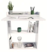 Biurka - Biurko ścienne składane białe szafka półka regał - miniaturka - grafika 1