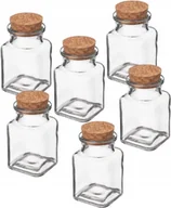 Pojemniki kuchenne - POJEMNIK szklany 6szt 180 ml Z KORKIEM na przyprawy drobiazgi herbatę zioła - miniaturka - grafika 1
