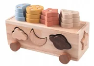 Sortery dla dzieci - DREWNIANA KOSTKA DO UKŁADANIA SORTER EDUKACYJNY ROZPOZNAWANIE KSZTAŁTÓW - miniaturka - grafika 1