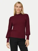 Swetry damskie - ONLY Sweter Katia 15232494 Bordowy Regular Fit - miniaturka - grafika 1
