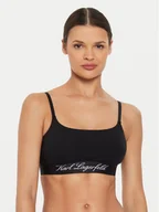 Bielizna sportowa damska - KARL LAGERFELD Biustonosz top 240W2129 Czarny - miniaturka - grafika 1