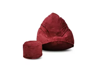 Pufa sako XXXXL worek + gratis Sorriso czerwona - Pufy i podnóżki - miniaturka - grafika 1