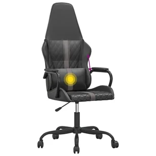 Masujący fotel gamingowy, szaro-czarny sztuczna skóra - Fotele gamingowe - miniaturka - grafika 8
