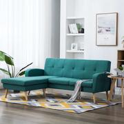 Narożniki - vidaXL Sofa z leżanką, obita tkaniną, 186 x 136 x 79 cm, zielona vidaXL - miniaturka - grafika 1
