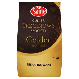 Sante Cukier trzcinowy złocisty nierafinowany Golden Granulated 1 kg - Cukier i słodziki - miniaturka - grafika 1