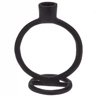 Świeczniki - świecznik na długą świeczkę aluminiowy czarny 15 cm kod: O-569532 - miniaturka - grafika 1