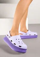 Klapki i japonki damskie - Fioletowe Klapki z Paskiem Podtrzymującym Piętę Nimiassa - miniaturka - grafika 1