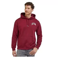 Bluzy męskie - Lee Varsity męska bluza z kapturem, port, M - miniaturka - grafika 1