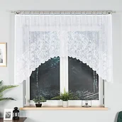 Firany - Firanka żakardowa konfekcjonowana, 120x250cm, kolor biały KINGA - miniaturka - grafika 1
