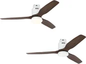 Wentylatory sufitowe - Energooszczędny wentylator sufitowy Aerodynamix Eco 132 cm biały/orzech włoski - miniaturka - grafika 1