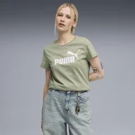Koszulki sportowe damskie - Damska koszulka z logo ESS No. 1 PUMA Lux Army Green - miniaturka - grafika 1
