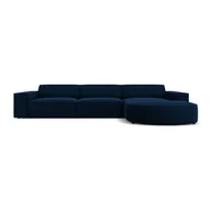 Narożniki - Niebieska aksamitna sofa narożna (prawy narożnik) Jodie - Micadoni Home - miniaturka - grafika 1