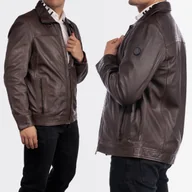 Kurtki męskie - Kurtka Męska DONDERS Skóra naturalna Brązowa 52556 L Brązowy - miniaturka - grafika 1