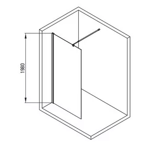 Deante Kerria Plus Ścianka prysznicowa walk-in 70x200 cm czarny KTS_N37P - Ścianki i drzwi prysznicowe - miniaturka - grafika 1