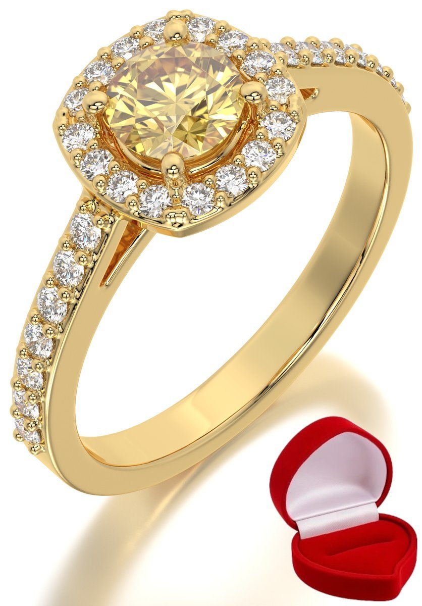 ZŁOTY PIERŚCIONEK ZARĘCZYNOWY 585 14k SZAFIR 0,50 ct + PUDEŁKO R23