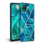 Etui i futerały do telefonów - Tech-Protect Etui Huawei P40 Lite Marble niebieski/blue - miniaturka - grafika 1