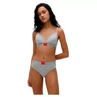 Majtki damskie - HUGO Damskie stringi z metką Thong Red Label, Medium Grey33., S - miniaturka - grafika 1