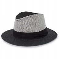 Czapki męskie - Letni kapelusz męski czarny PANAMA 70 Pako Jeans - miniaturka - grafika 1