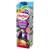 Soki i napoje niegazowane - Hortex Sok 100 % jabłko śliwka 1 l - miniaturka - grafika 1