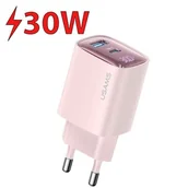 Ładowarki do telefonów - USAMS Ład. siec. CC229 30W GaN USB-C/USB-A Fast Charging XC Series różowy/pink CC229TC03 - miniaturka - grafika 1