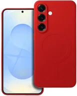 Etui i futerały do telefonów - Futerał SILICONE MAG COVER kompatybilny z MagSafe do SAMSUNG S25 EDGE czerwony - miniaturka - grafika 1