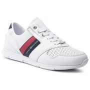 Sneakersy damskie - TOMMY HILFIGER Sneakersy Lightweight Leather Sneaker FW0FW04261 Rwb 020 - miniaturka - grafika 1