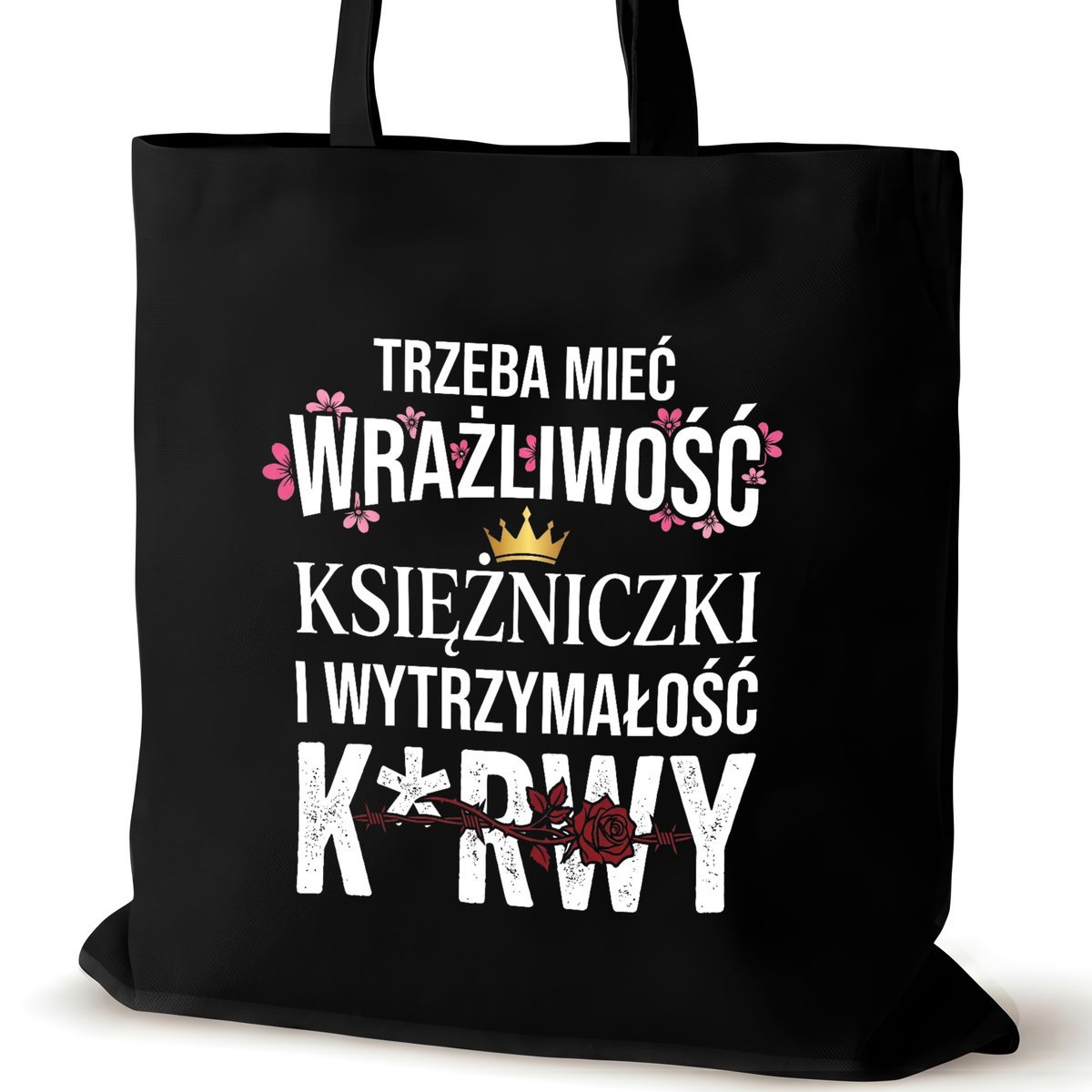 Torba bawełniana dla VIRAL na ramię czarna walentynki przyjaciółki