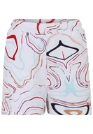 Spodenki damskie - FILA Sinagar AOP High Waist szorty damskie, White Colour Waves Aop, S - miniaturka - grafika 1