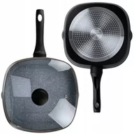 Patelnie - PATELNIA GRILLOWA z POKRYWKĄ PATELNIA INDUKCJA GAZ GRANITOWA 28 cm GREBLON - miniaturka - grafika 1