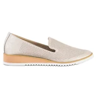 Mokasyny damskie - Goodin Ażurowe Lordsy Ze Skóry złoty - miniaturka - grafika 1