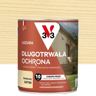Lazura 10 lat ochrony Bezbarwny satynowy 2.5 l V33 - Lakiery do drewna - miniaturka - grafika 1
