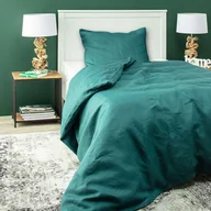 Pościel - Dekoria pl pl Komplet pościeli lnianej Linen 150x200cm emerald green 150 x 200 cm 1 poszewka 60 x 50 cm 766-159-09 - miniaturka - grafika 1